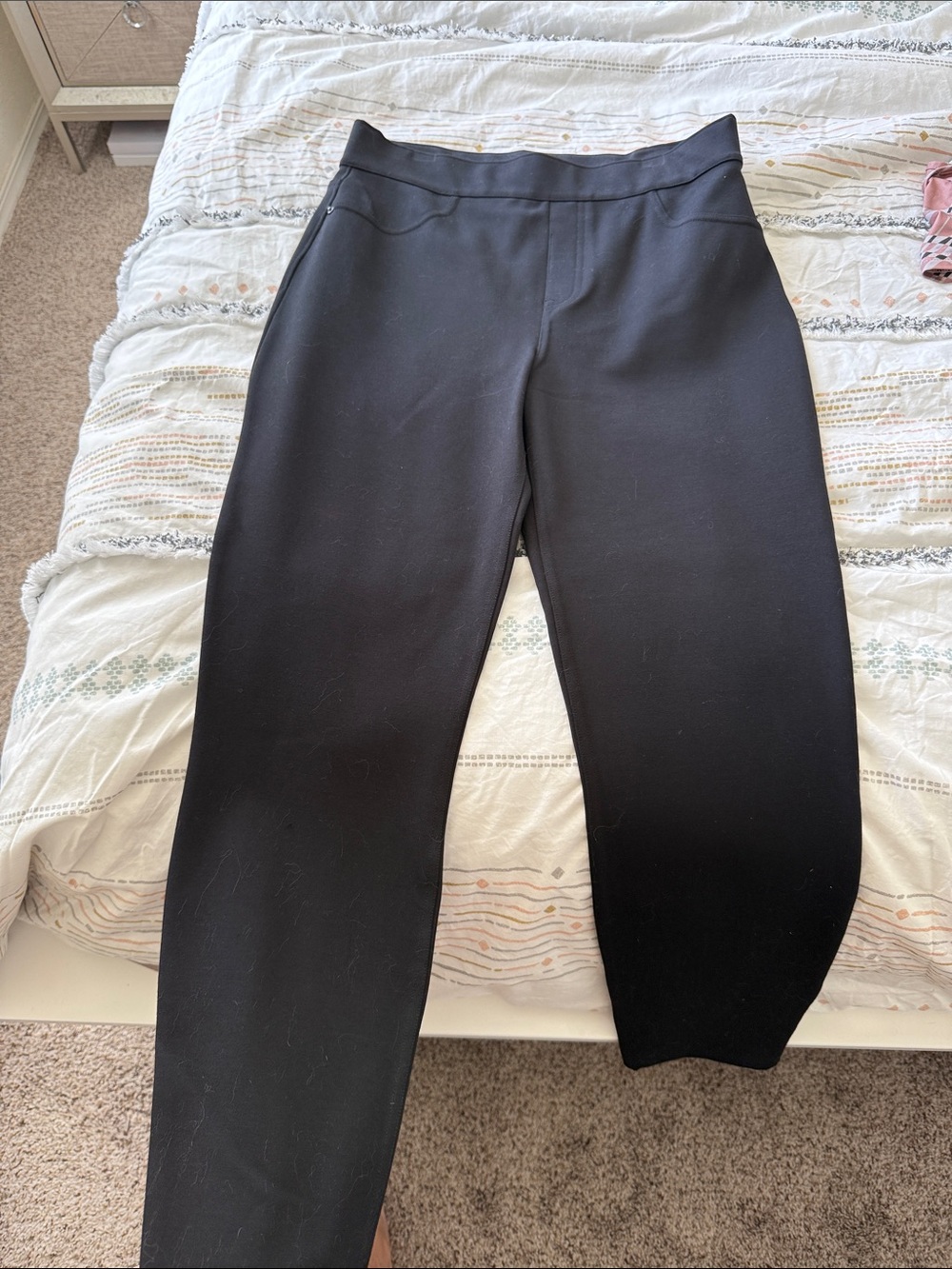 SPANX Black Straight-Leg Ponte Pull-On Pants